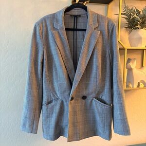 INC International Concepts Plaid Blazer women’s size large L